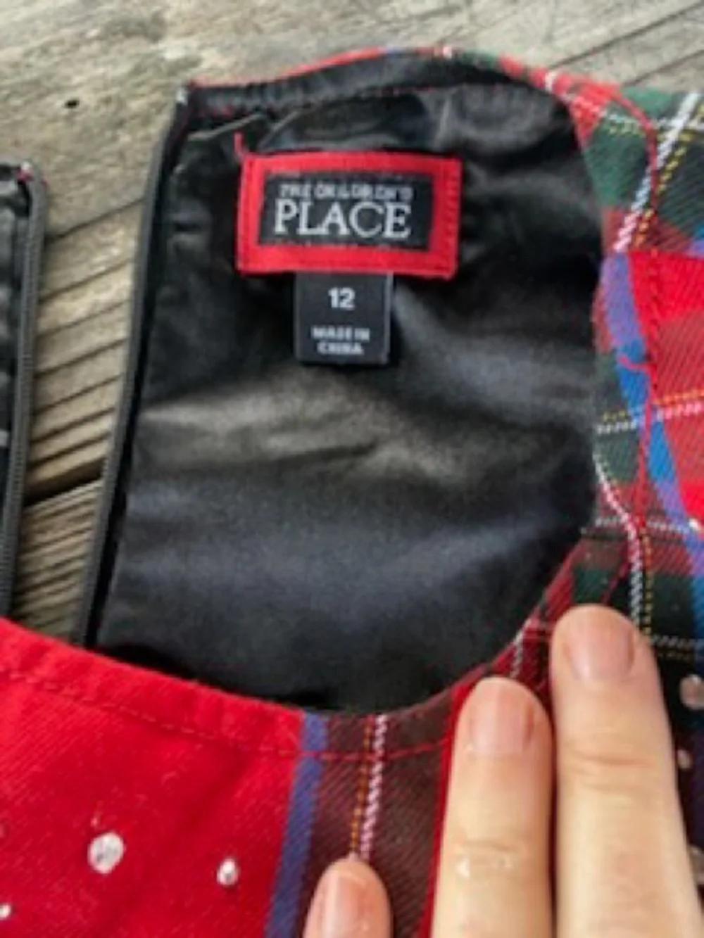 THE CHILDRENS PLACE Red Plaid Pleated Pinafore Dress SZ GIRLS 12